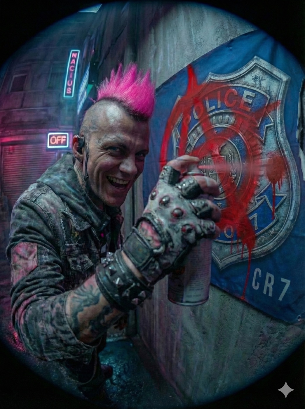 PostHuman_FM cyberpunk character portrait